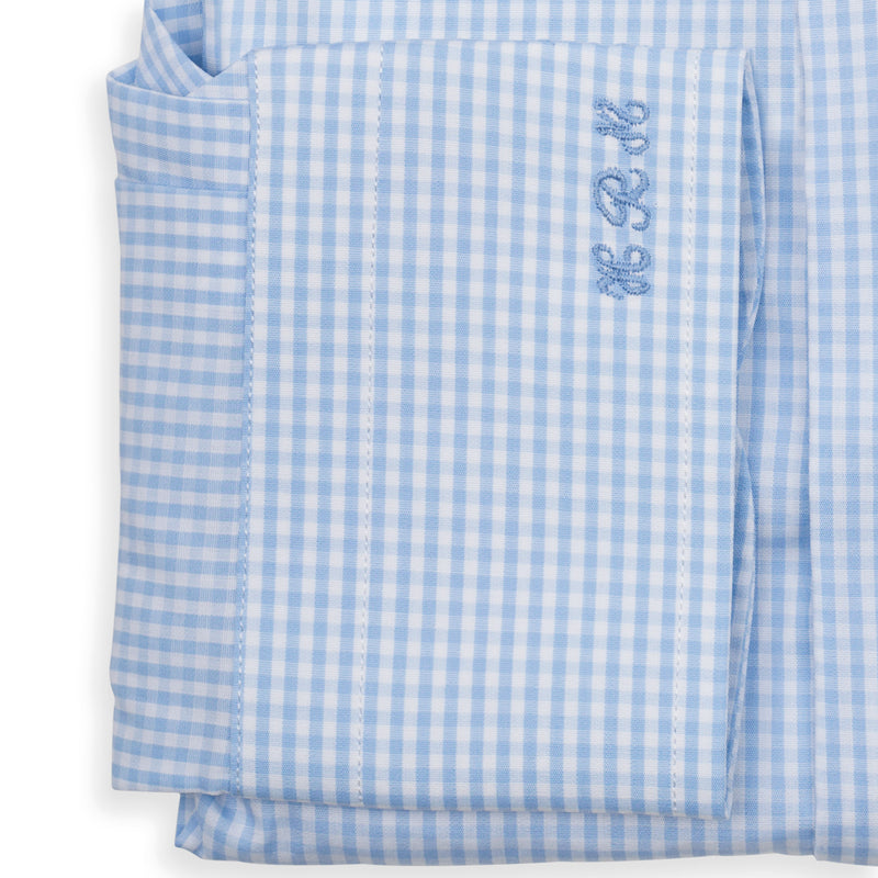 Bespoke - Light Blue Mini Checked Tailored Shirt