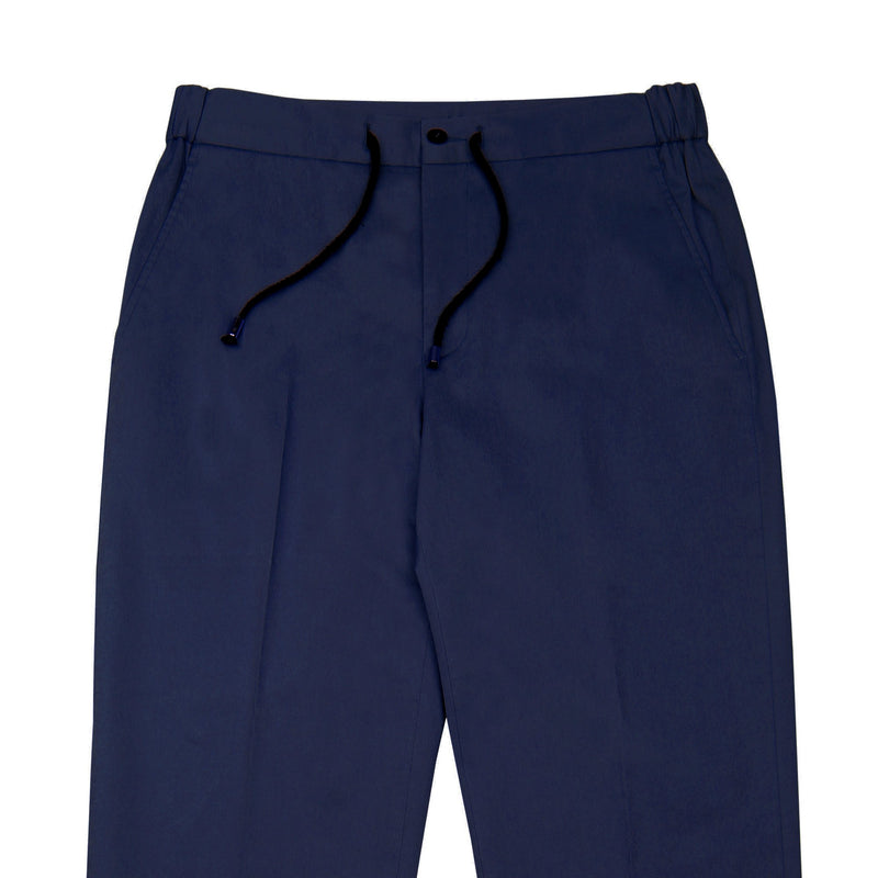 Navy Blue Tailored Drawstring Chino