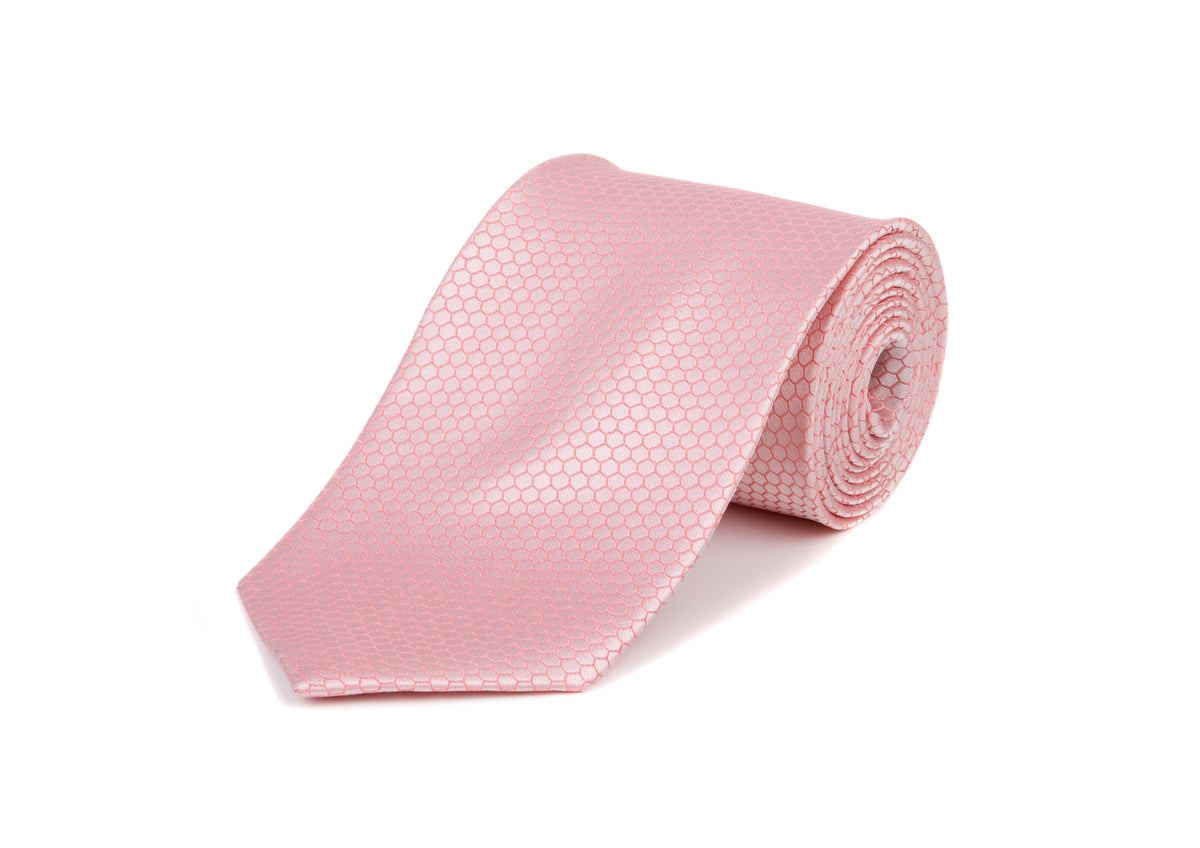 Pink Hexagon 100% Silk Tie