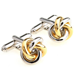 Gold and Silver Knot Cufflinks