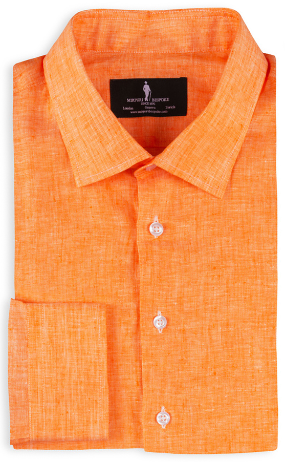 Bespoke - Orange Linen Shirt